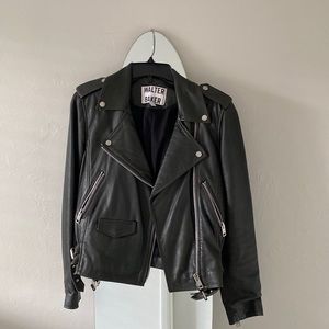 Moto leather jacket. Walter Baker